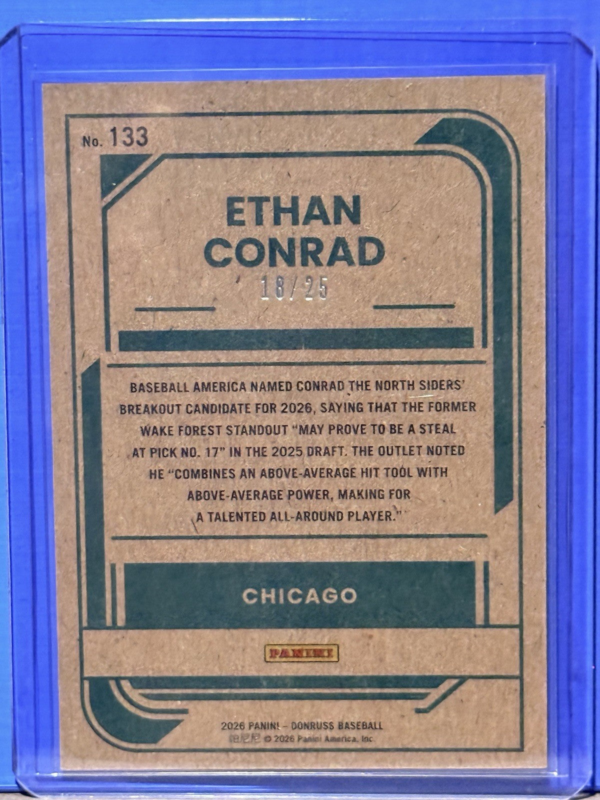 Ethan Conrad 2026 Donruss - Rated Prospect "Artist Proof" # 21/25