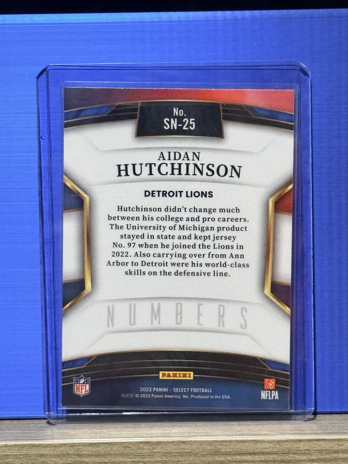 2022 Panini Select - Select Numbers Aidan Hutchinson #SN-25 (RC)