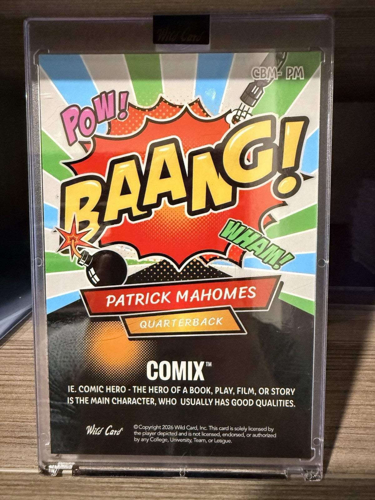 Patrick Mahomes 2026 Wild Card Just the Hits Mammoth Comix Alumination 1/1