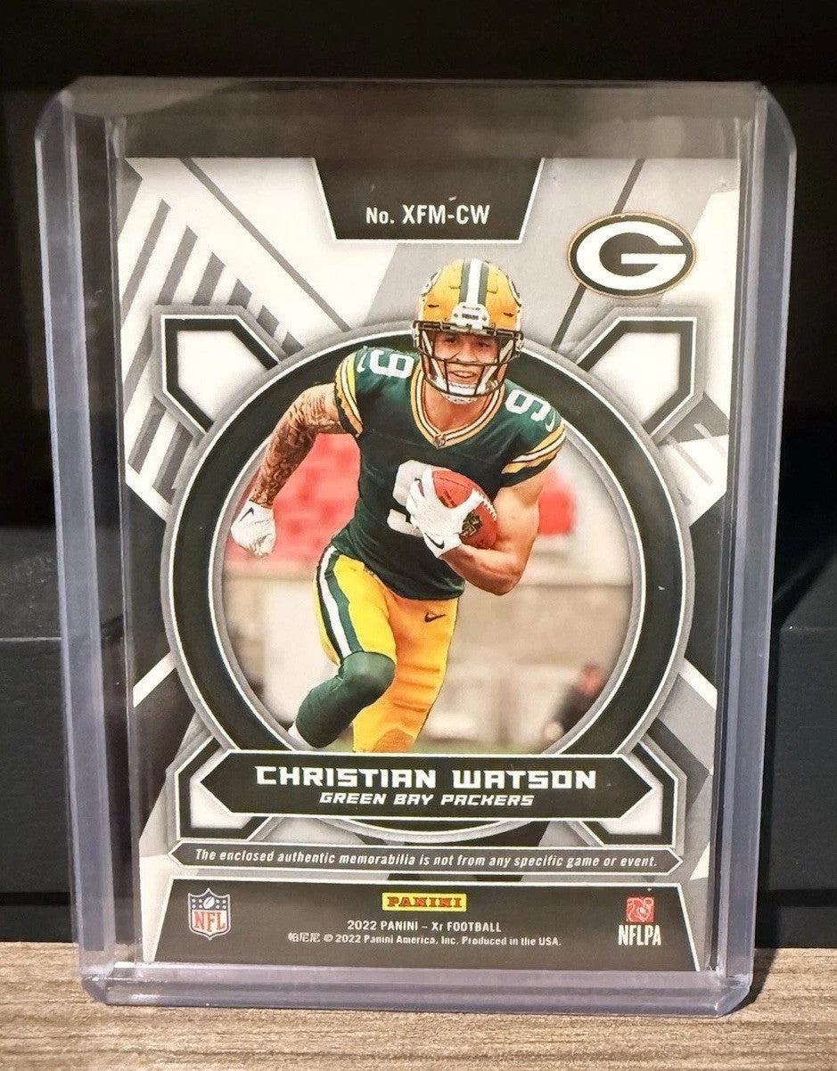 2022 Panini XR - X-Factor Materials Christian Watson #XFM-CW Blue /49 (MEM, RC)