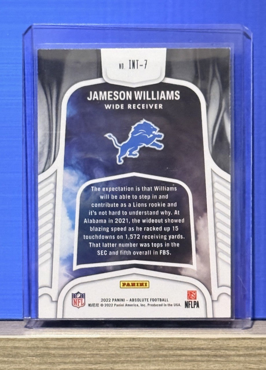 2022 Panini Absolute Introductions Jameson Williams #INT-7 Detroit Lions
