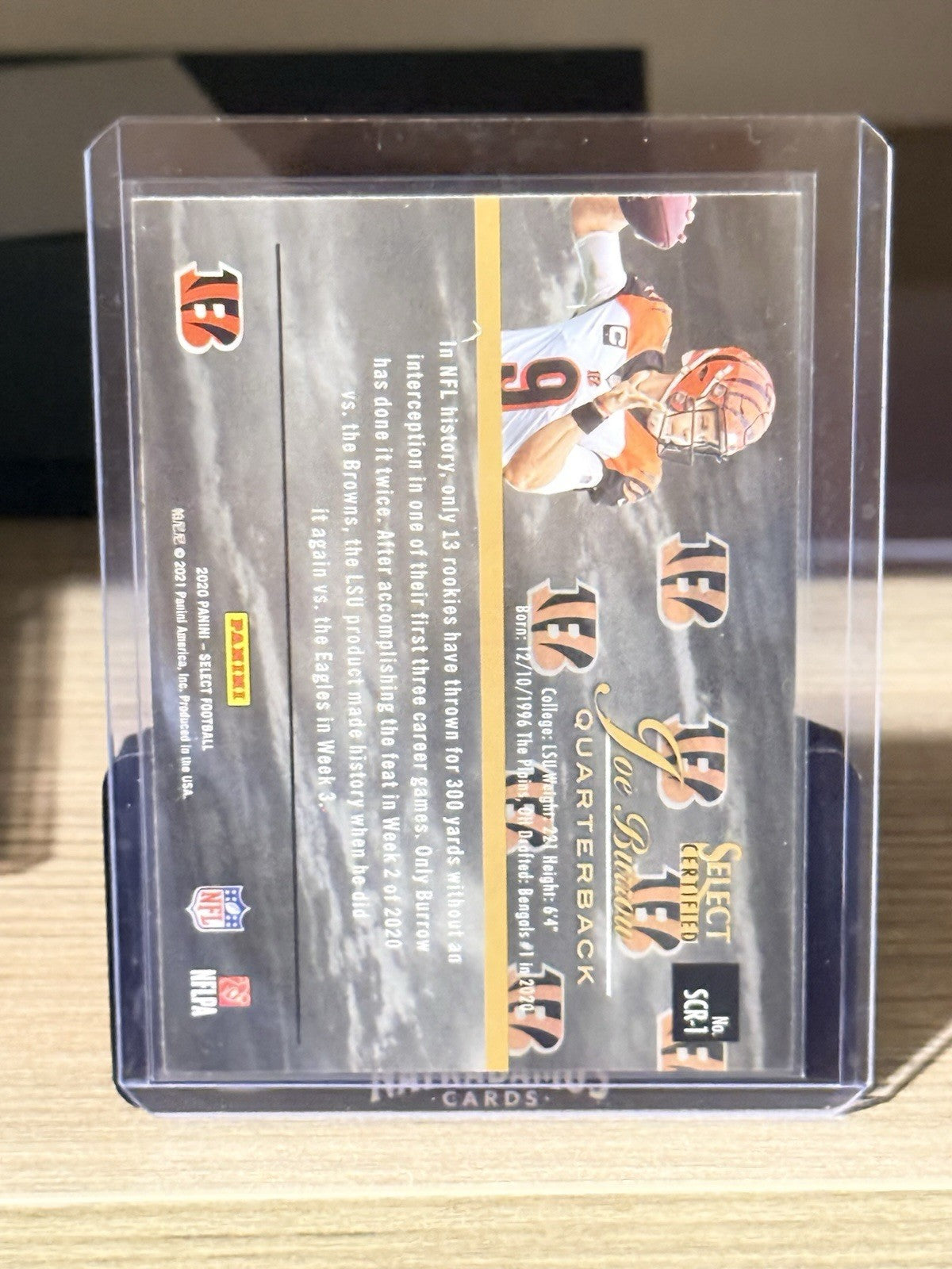 2020 Panini Select Football Certified Insert Joe Burrow RC SCR-1 Bengals