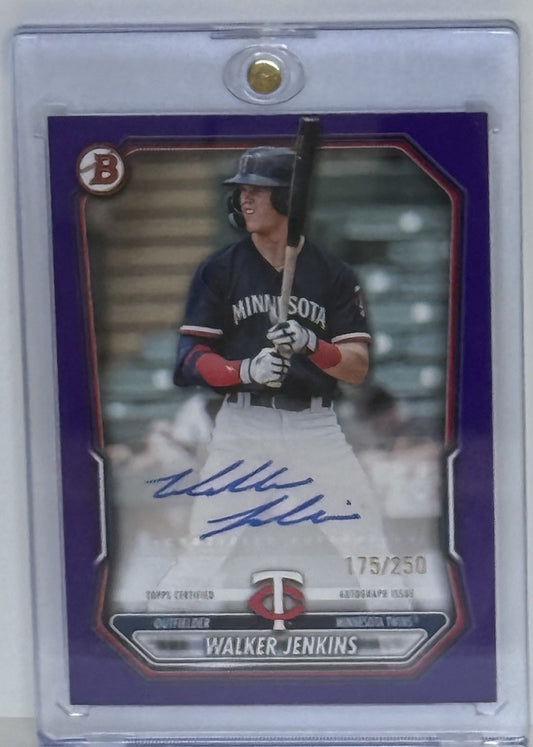 2026 Bowman Paper Prospect Auto Walker Jenkins Purple #BPA-WJ /250 Twins