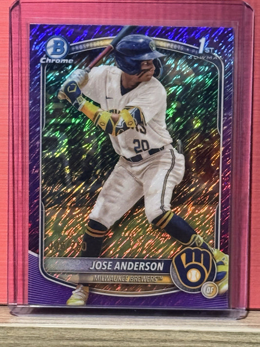2025 Bowman Chrome MOJO PURPLE /250 Jose Anderson 1st RC #BCP-193 Brewers