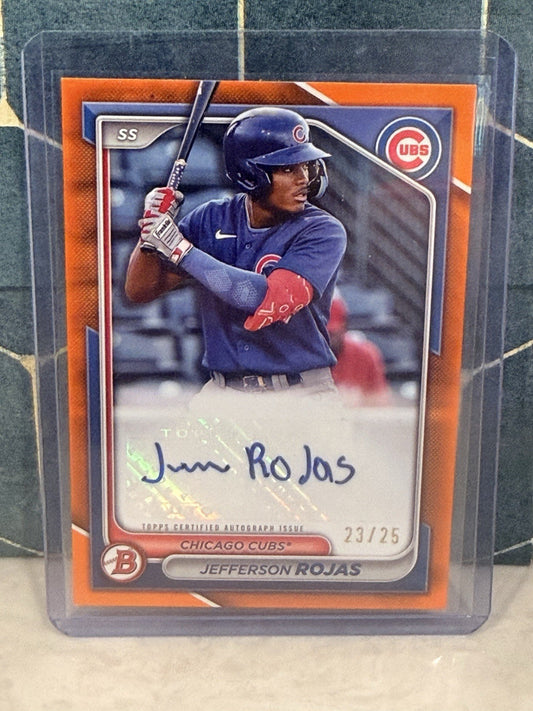 Jefferson Rojas 2024 Bowman Orange Auto /25 Cubs 🔥