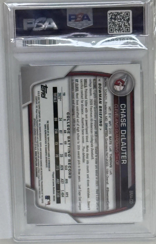 2023 Bowman Chrome Chase Delauter Auto /150 PSA 10 Blue Refractor