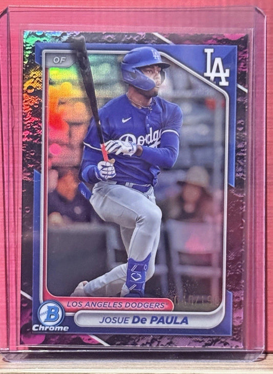 2024 Bowman Draft Josue De Paula BDC-47 Fuchsia Crater Refractor /199 Dodgers