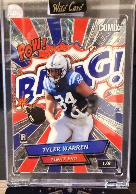 TYLER WARREN 2024 Wild Card COMIX POW BAANG WHAM Rookie RC! #'d 6/8 COLTS