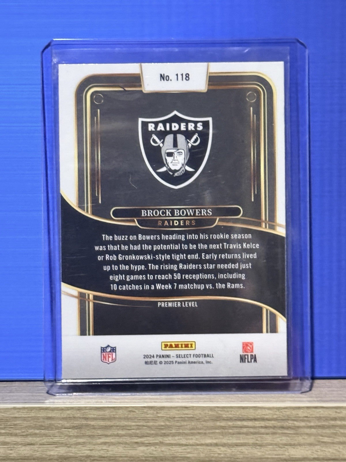 Brock Bowers RC Raiders 2024 Select Premier #118 (RC)