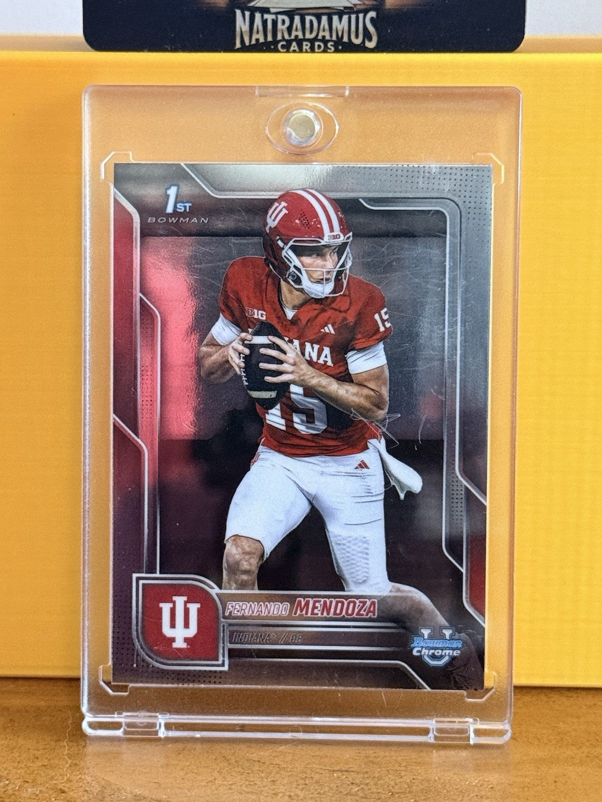 Fernando Mendoza 2025 Bowman Chrome 1st Bowman Indiana Hoosiers RC