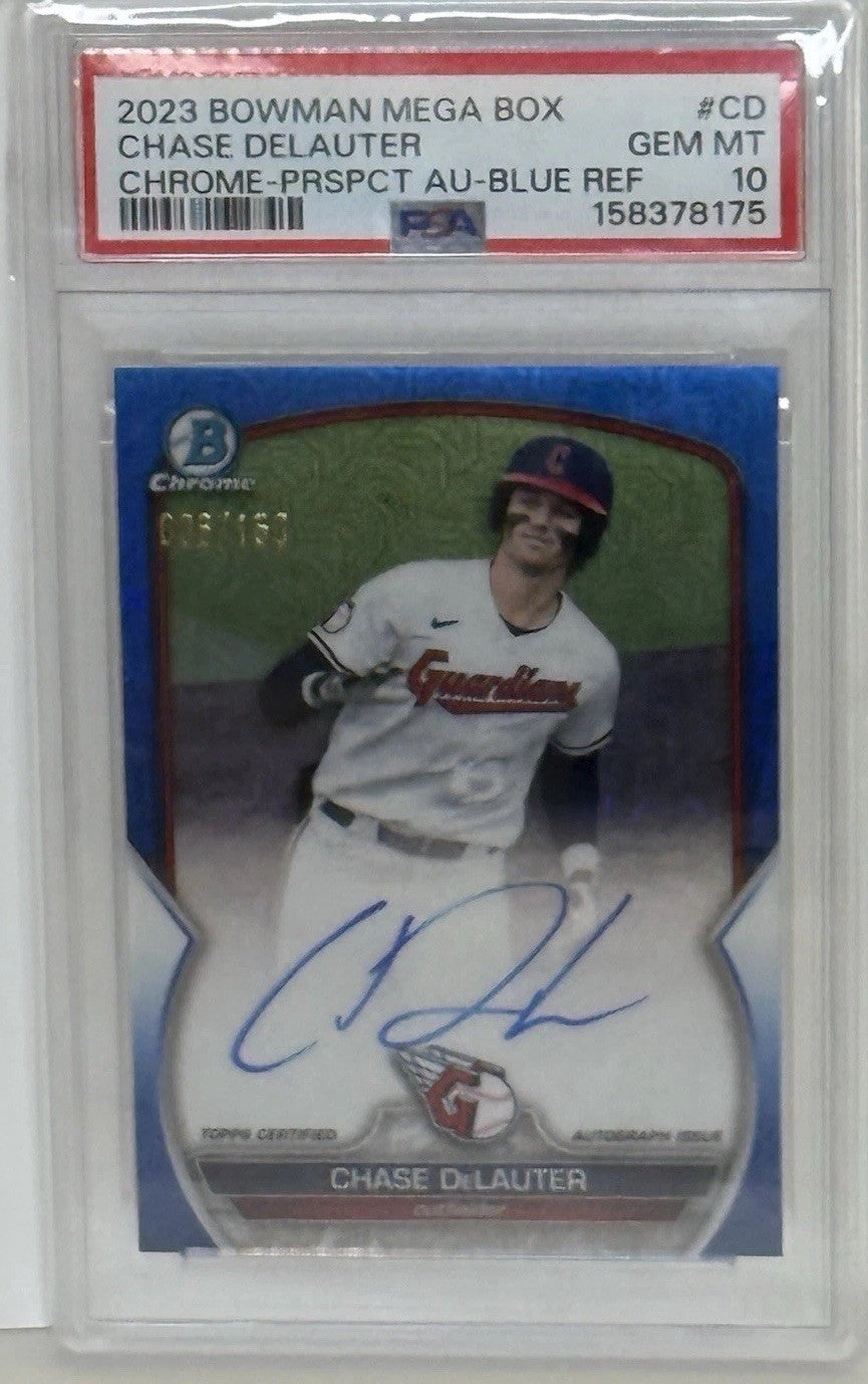 2023 Bowman Chrome Chase Delauter Auto /150 PSA 10 Blue Refractor
