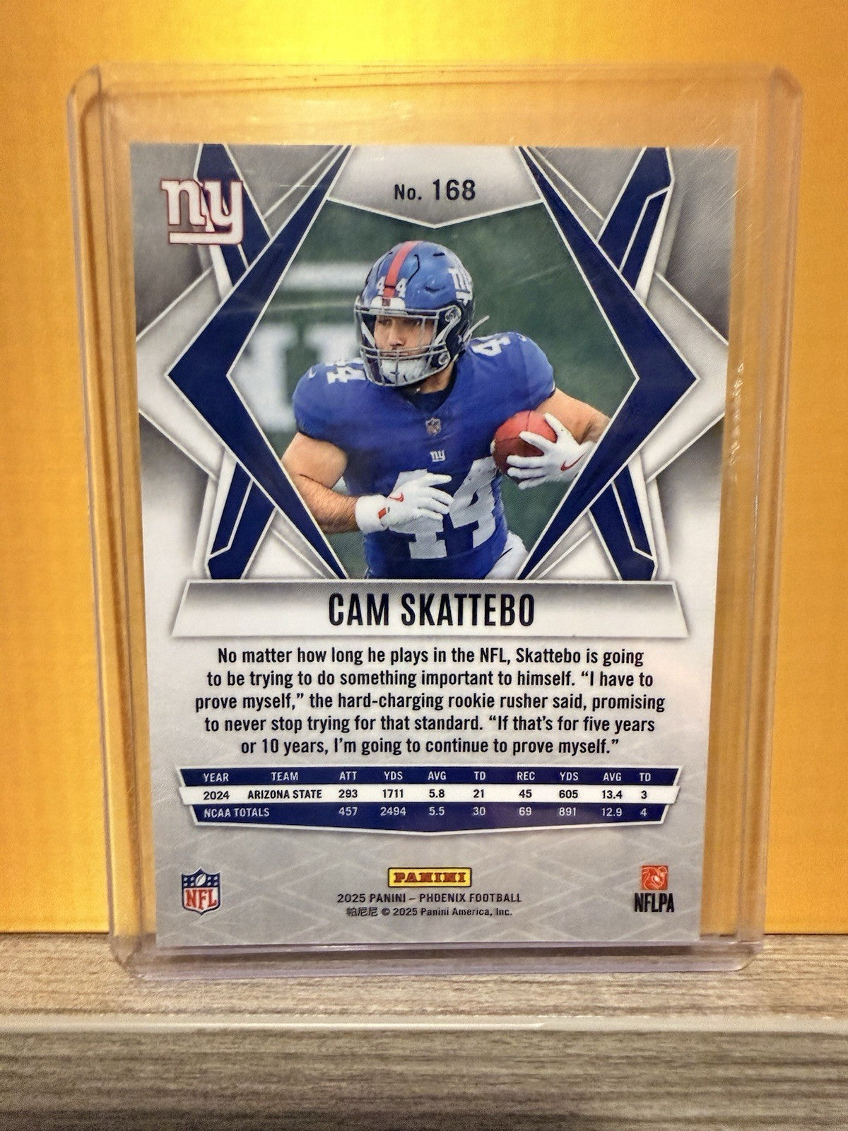 2025 Panini Phoenix Cam Skattebo Rookie #168 New York Giants