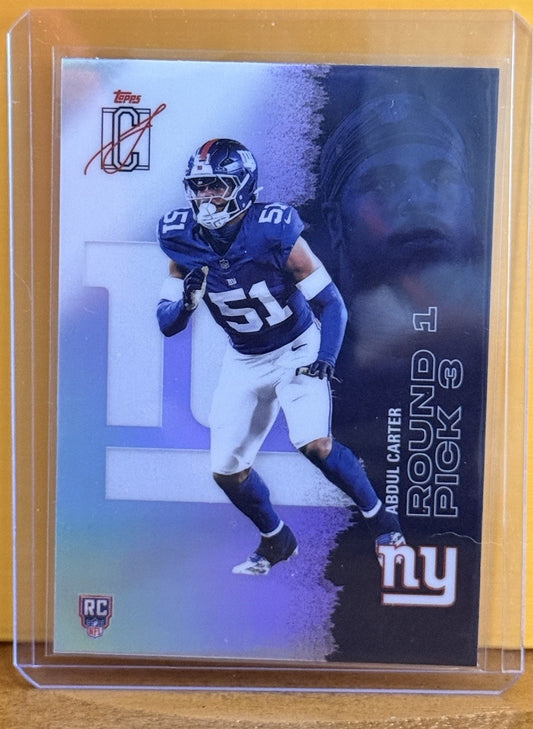 Abdul Carter Rookie Refractor 2026 Topps Signature Class-118- New York Giants