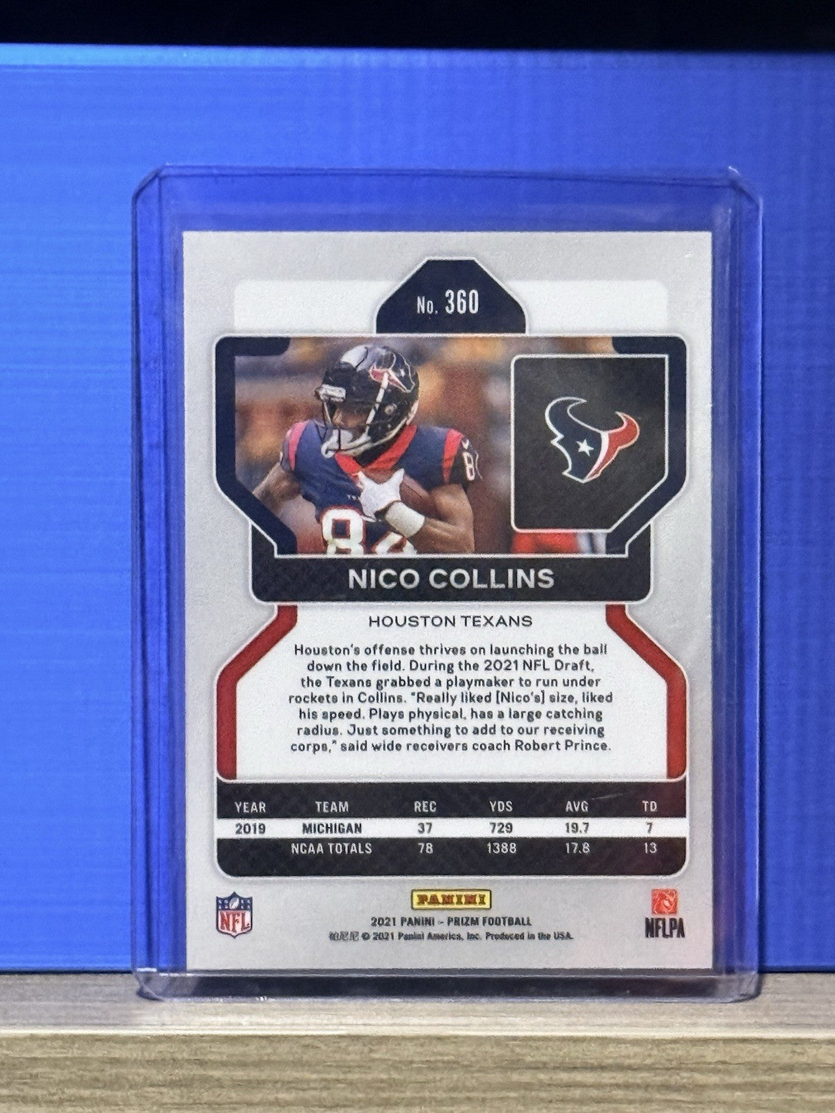 Nico Collins #360 RC 2021 Panini Prizm Rookie Card Houston Texans