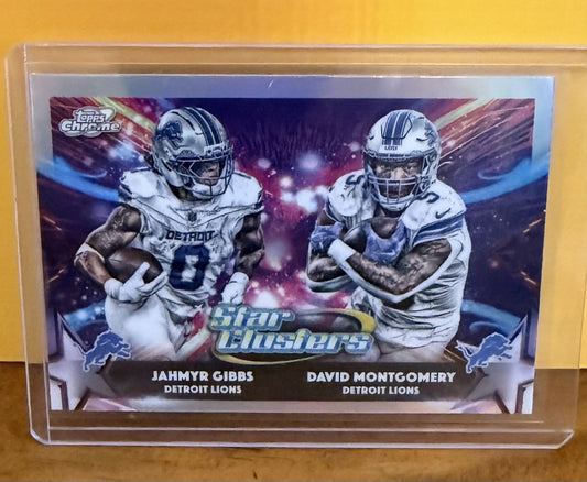 2025 Topps Cosmic Chrome Jahmyr Gibbs David Montgomery Star Clusters #SC-9