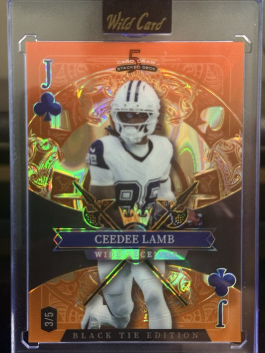 Wild Card Black Tie Edition CeeDee Lamb Dallas Cowboys #5 Serial Numbered 3/5