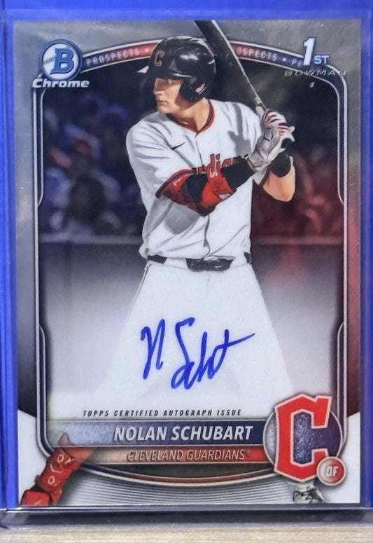 2025 Bowman Draft Nolan Schubart Chrome Auto 1st RC Prospect #CPA-NS Guardians