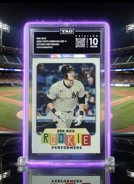 Ben Rice RC (Holographic) - TAG 10 PRISTINE - 2025 Topps Heritage RP-9 🔥
